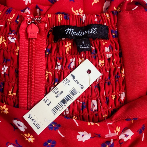 NEW Madewell wide-leg red ditsy floral jumpsuit - Picture 6 of 8